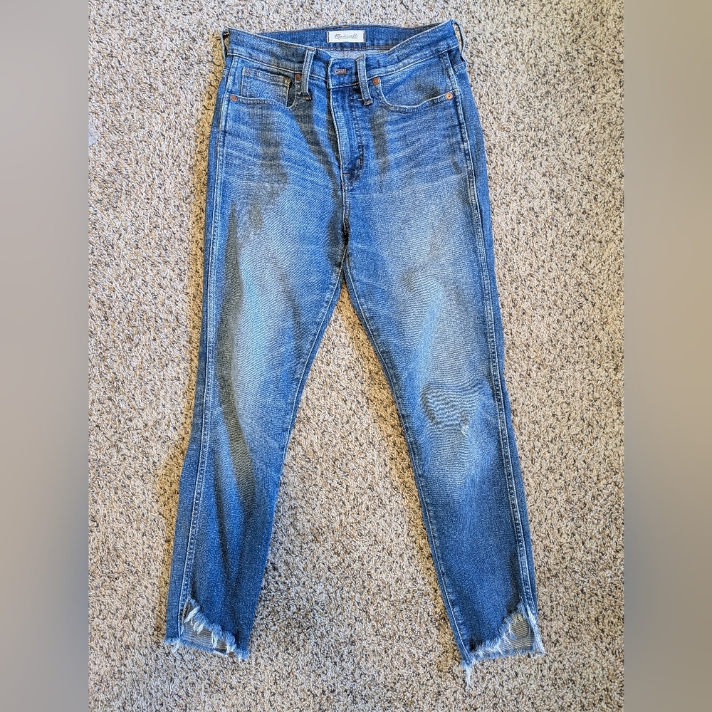 10 Inch High Rise Skinny Jeans - Madewell - 28 - Chewed Hem